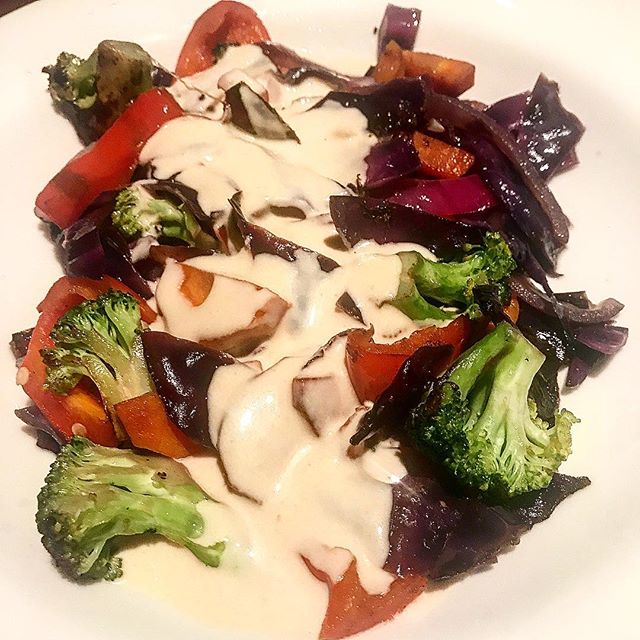 Ever want to shrink yourself down and play in the food? Made this one last night, seasoned stir fry with homemade tahini
