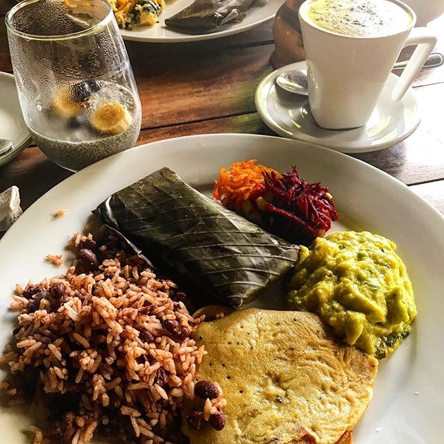 May each of our lives be like the ultimate buffet:
Delicious
Colorful
And all we can eat 

Loving the food here at Unconventional Life ️ Corn tamales, avocado toast, avocado and coconut pancakes, guacamole, gallo pinto, almond milk cappuccino, and chia pudding for dessert